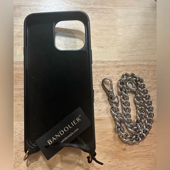 Bandolier 14 Pro Max iPhone Case Gia - Black and Red Heart Leather - Picture 5 of 6